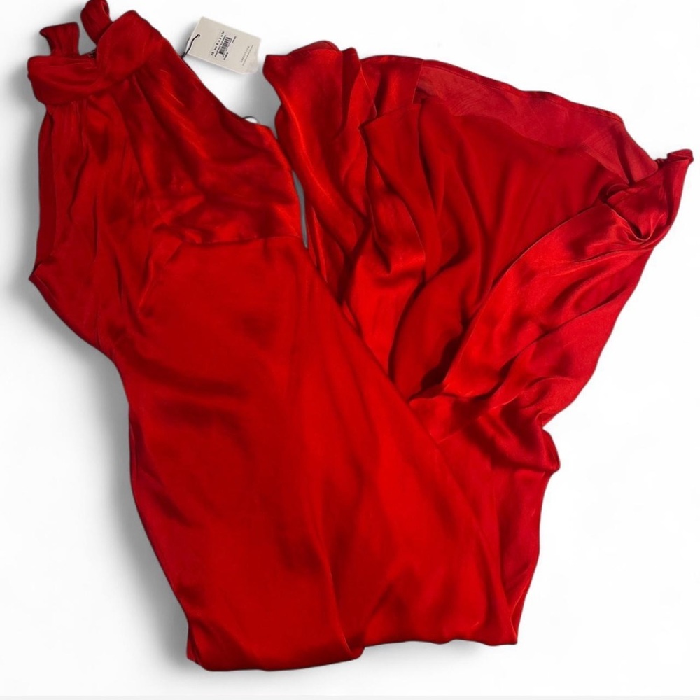 Bardot Red Backless Halter Midi Dress - Picture 2 of 4